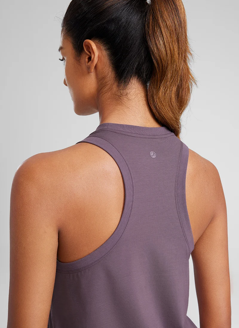 Pima Cotton Racerback High Neck Tank