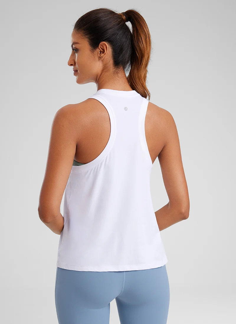 Pima Cotton Racerback High Neck Tank