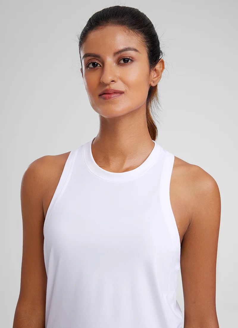 Pima Cotton Racerback High Neck Tank