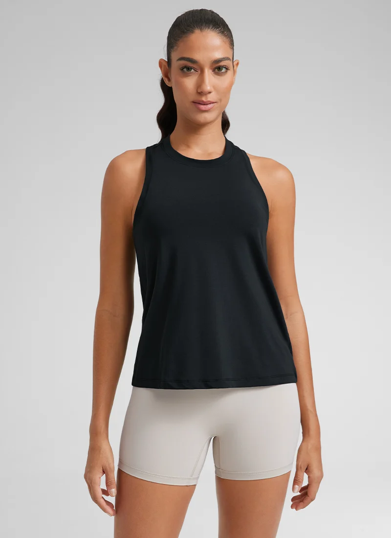 Pima Cotton Racerback High Neck Tank
