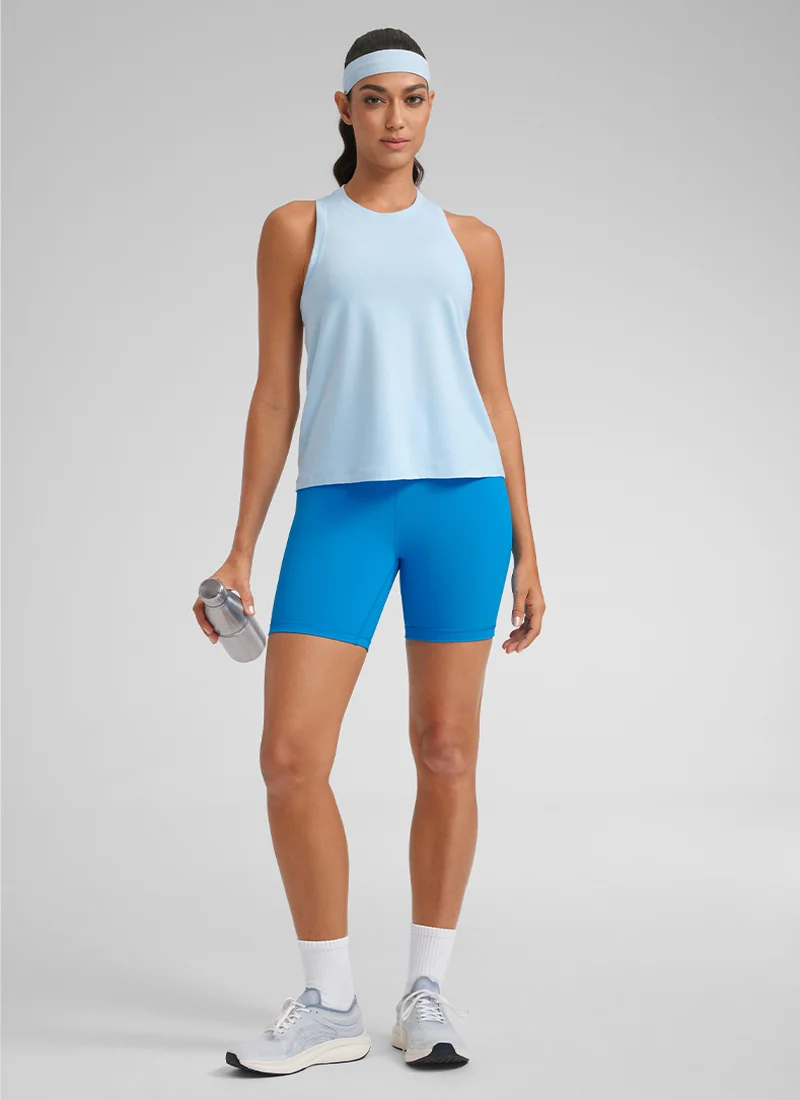 Pima Cotton Racerback High Neck Tank