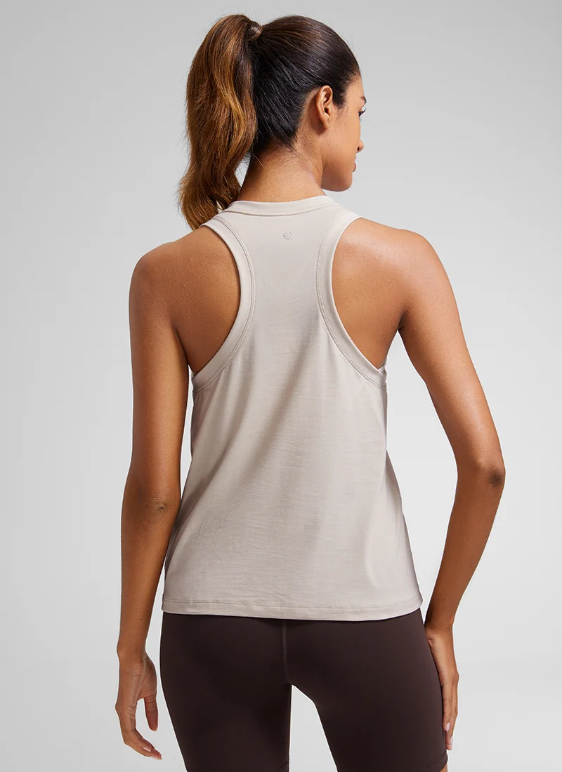 Pima Cotton Racerback High Neck Tank