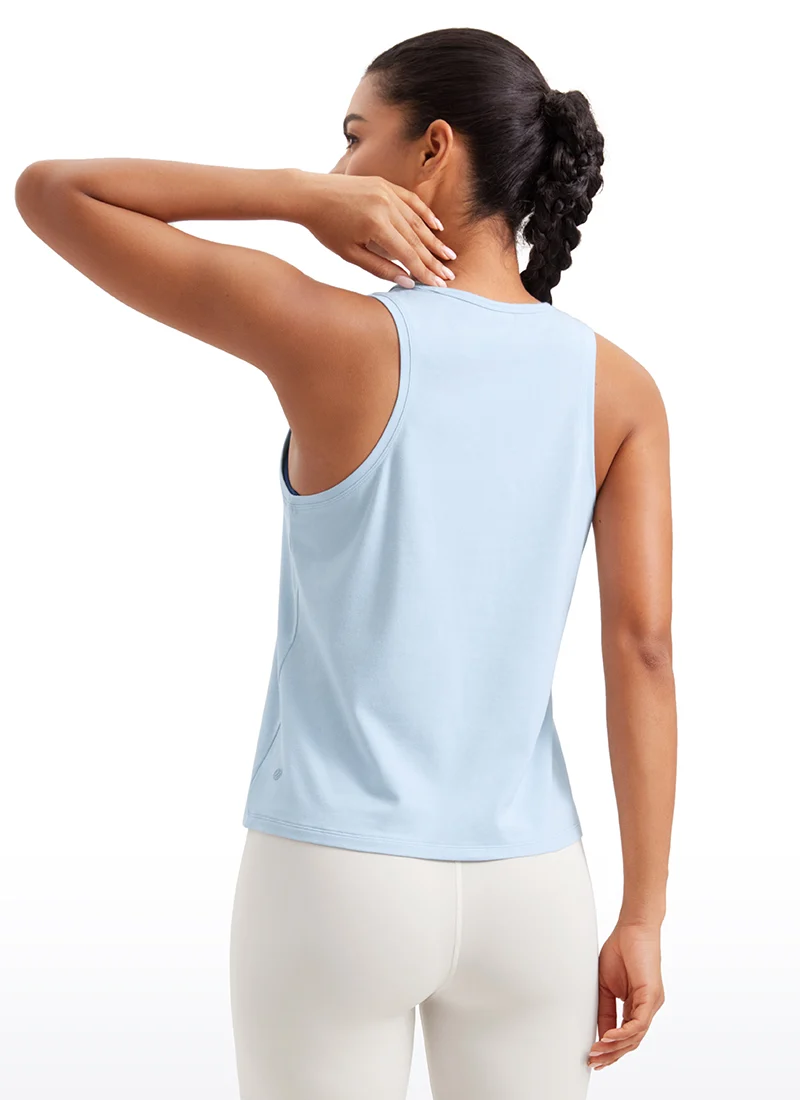 Pima Cotton Sleeveless Scoop Neck Tank