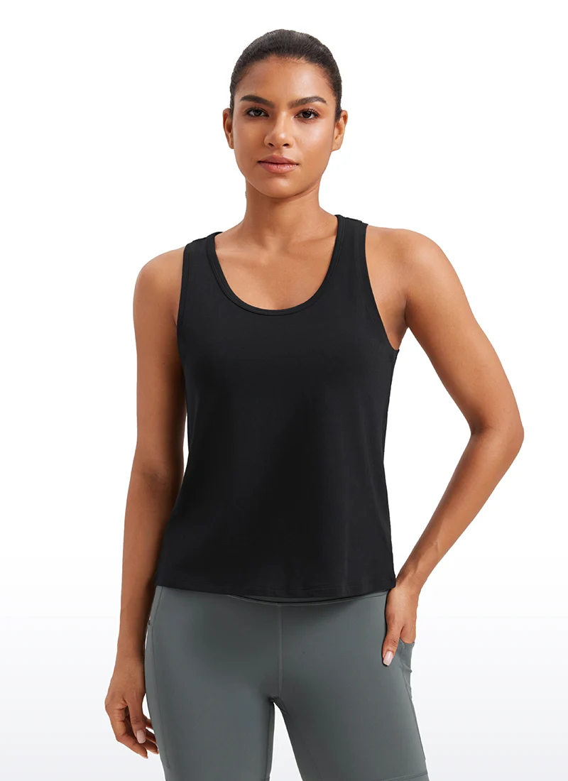 Pima Cotton Sleeveless Scoop Neck Tank