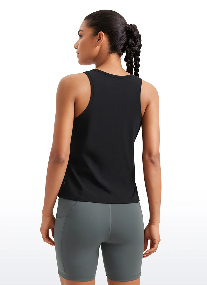 Pima Cotton Sleeveless Scoop Neck Tank