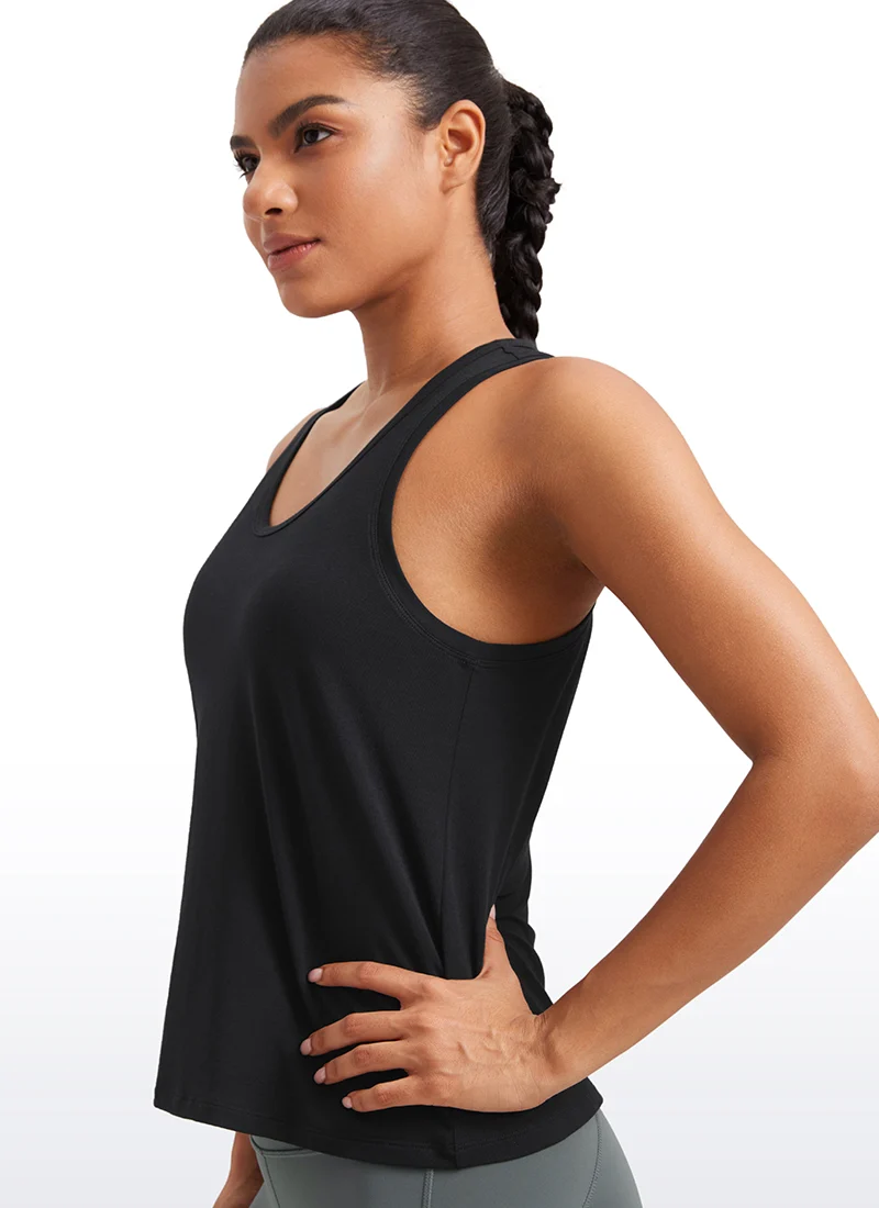 Pima Cotton Sleeveless Scoop Neck Tank