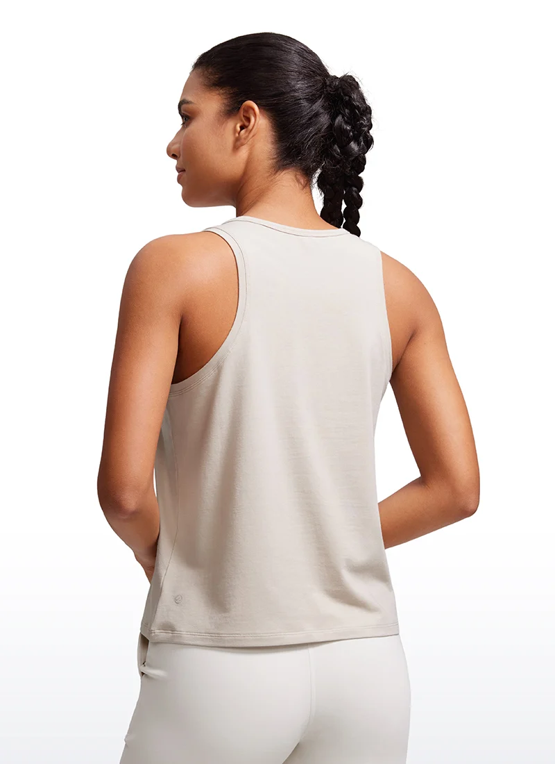 Pima Cotton Sleeveless Scoop Neck Tank