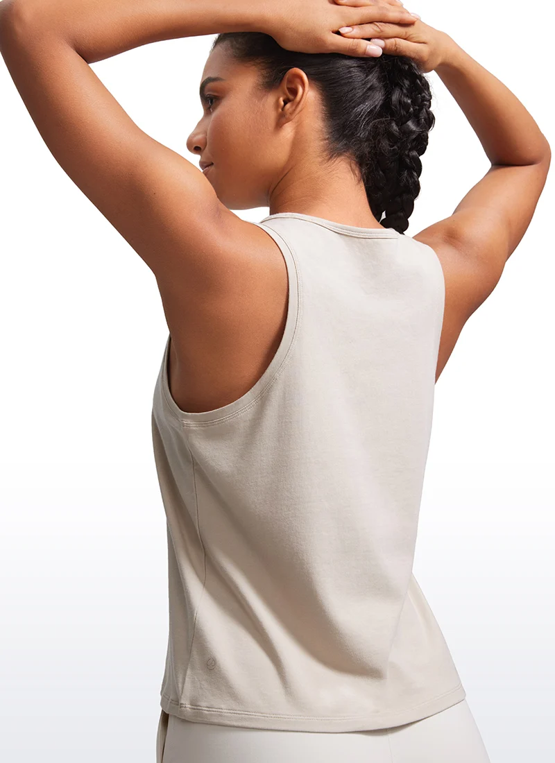 Pima Cotton Sleeveless Scoop Neck Tank