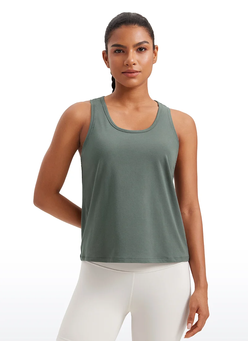 Pima Cotton Sleeveless Scoop Neck Tank