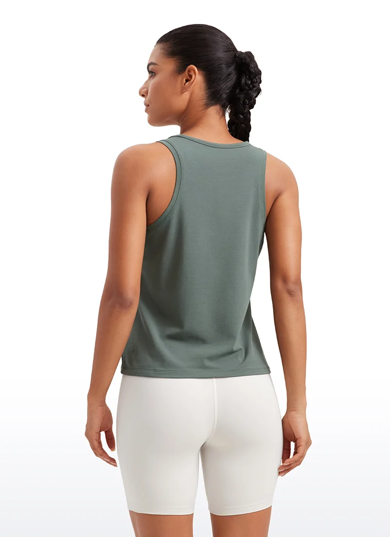 Pima Cotton Sleeveless Scoop Neck Tank