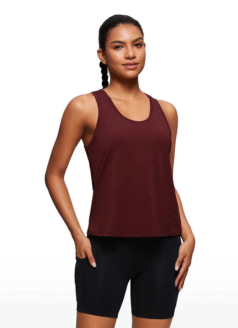 Pima Cotton Sleeveless Scoop Neck Tank