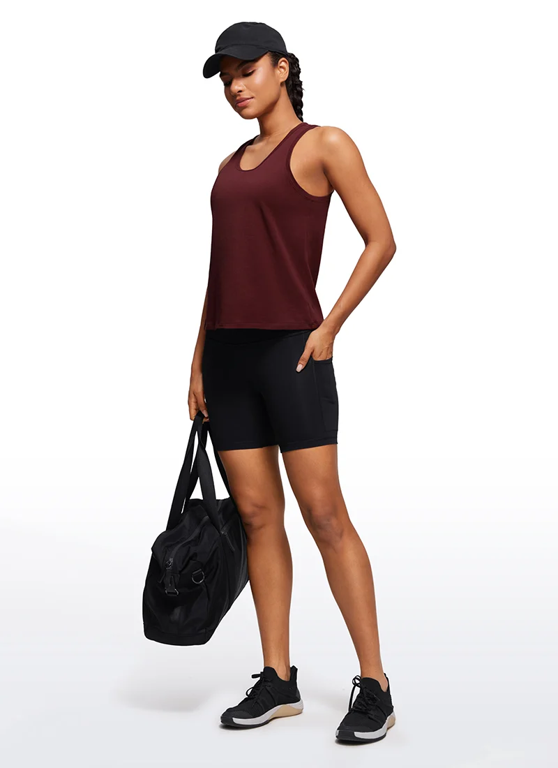 Pima Cotton Sleeveless Scoop Neck Tank
