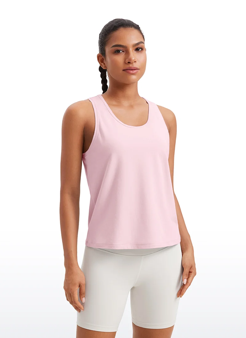 Pima Cotton Sleeveless Scoop Neck Tank