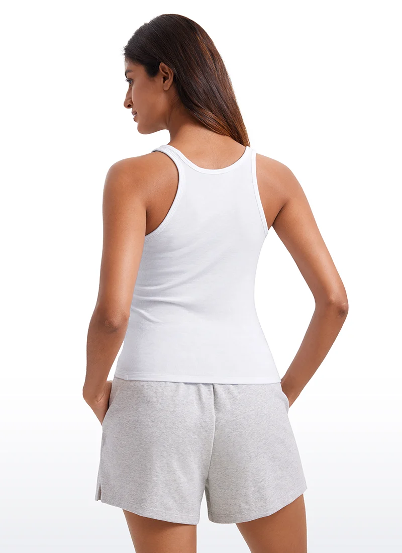 Ribbed Waist Length Modal Racerback Tank