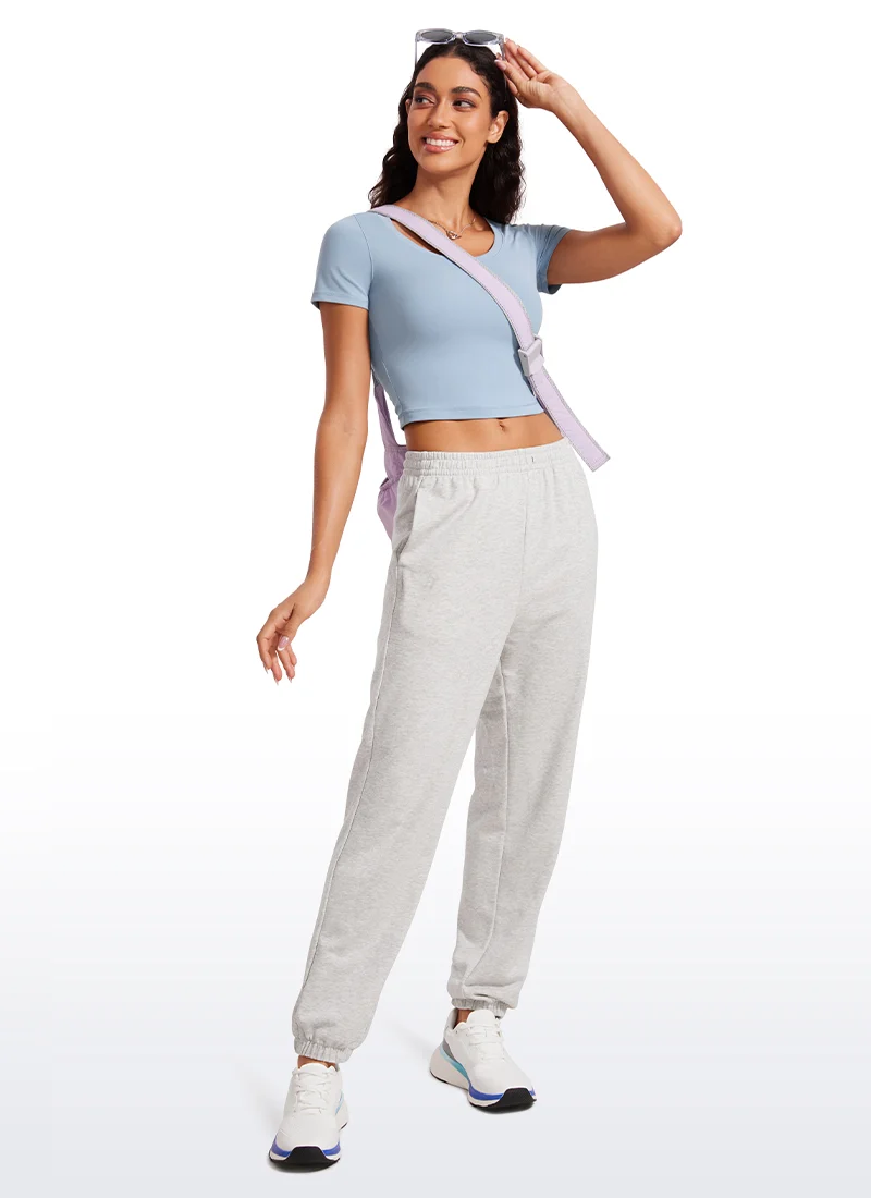 Butterluxe Scoop Neck Cropped Short Sleeves