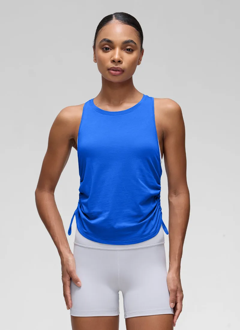 Pima Cotton Racerback Ruched Side Tank