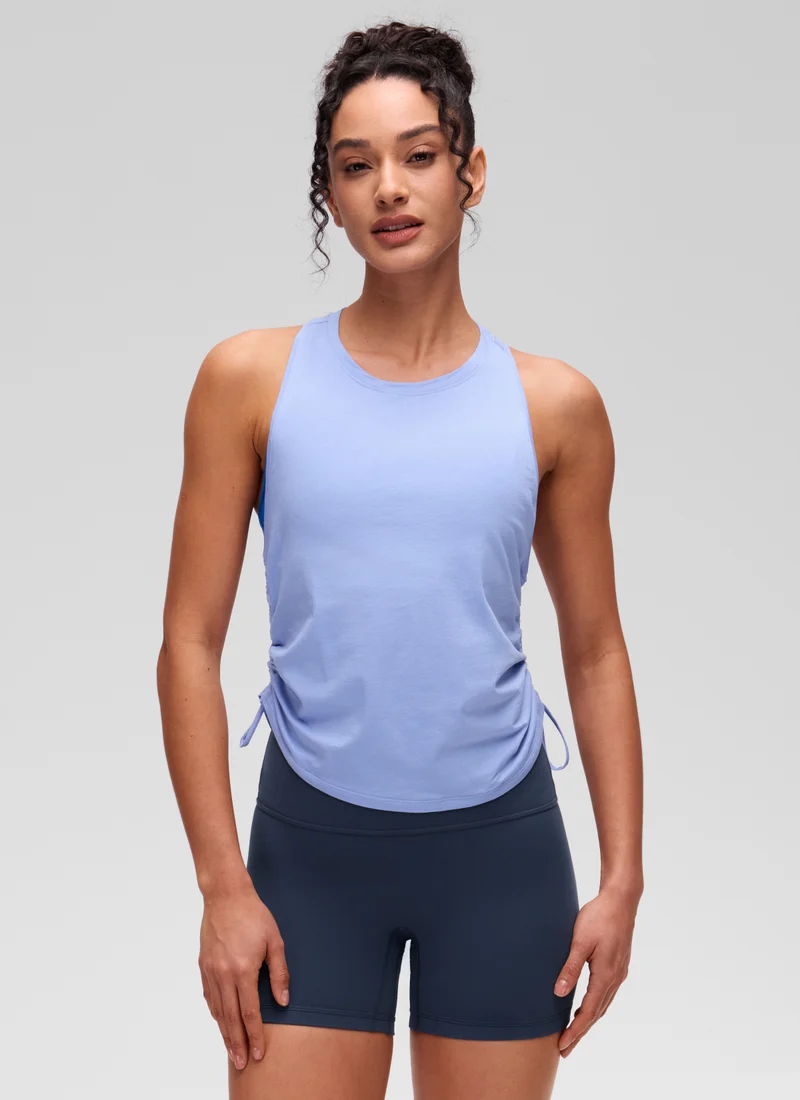 Pima Cotton Racerback Ruched Side Tank