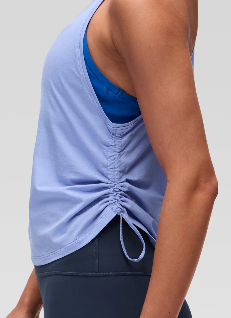 Pima Cotton Racerback Ruched Side Tank