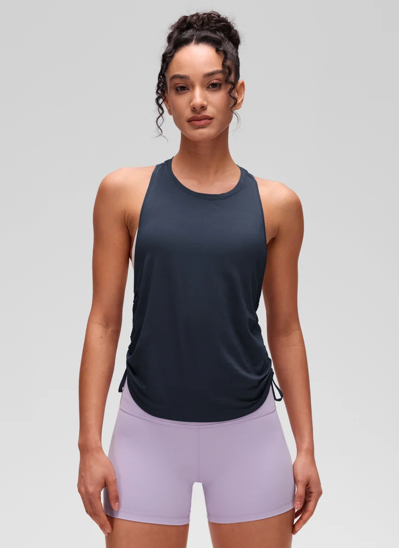 Pima Cotton Racerback Ruched Side Tank