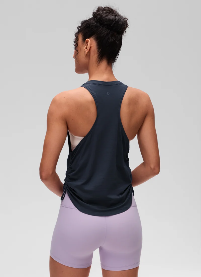 Pima Cotton Racerback Ruched Side Tank