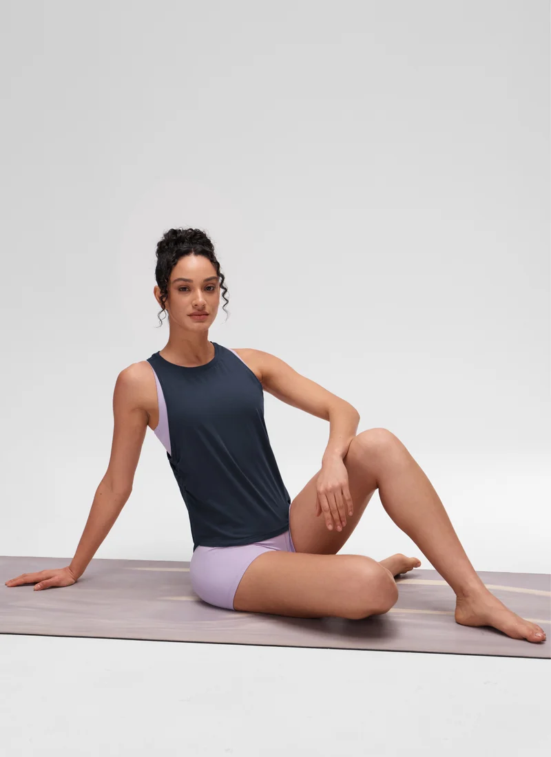 Pima Cotton Racerback Ruched Side Tank