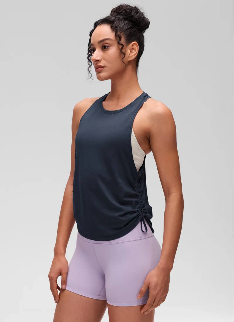 Pima Cotton Racerback Ruched Side Tank