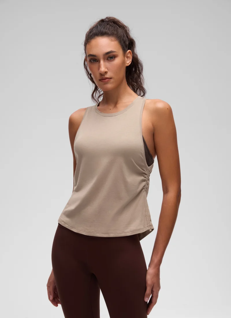 Pima Cotton Racerback Ruched Side Tank