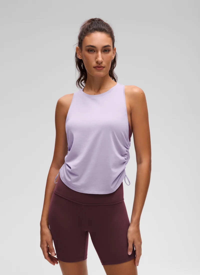 Pima Cotton Racerback Ruched Side Tank