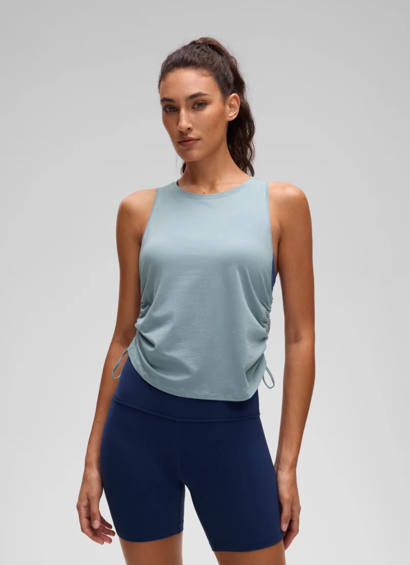 Pima Cotton Racerback Ruched Side Tank