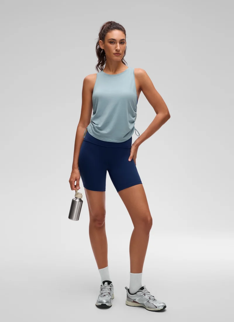 Pima Cotton Racerback Ruched Side Tank