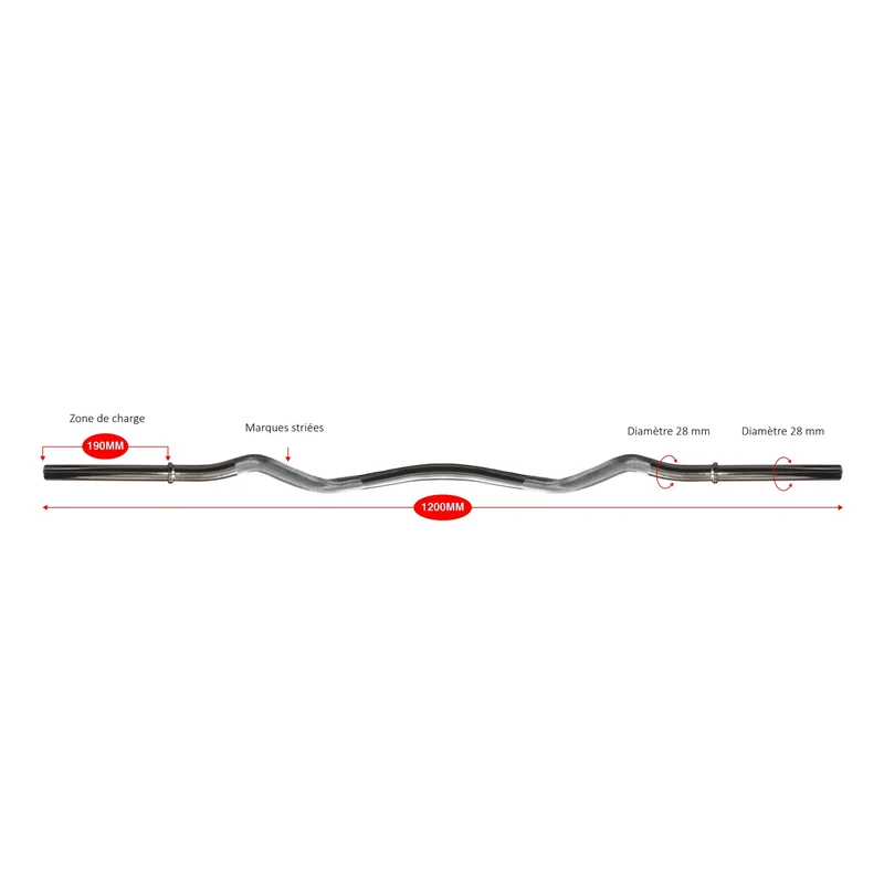 Barre curl EZ standard
