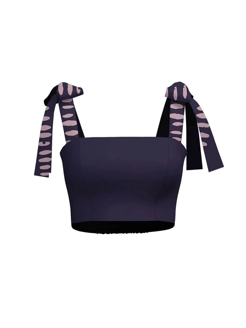 Exquisite Square Neck Bow-Tie Cropped Tank Top