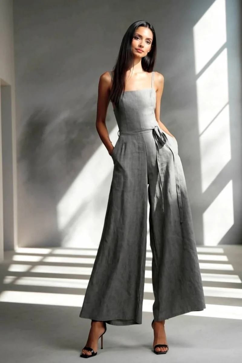 Minimalist Strap Wide Leg Jumpsuit