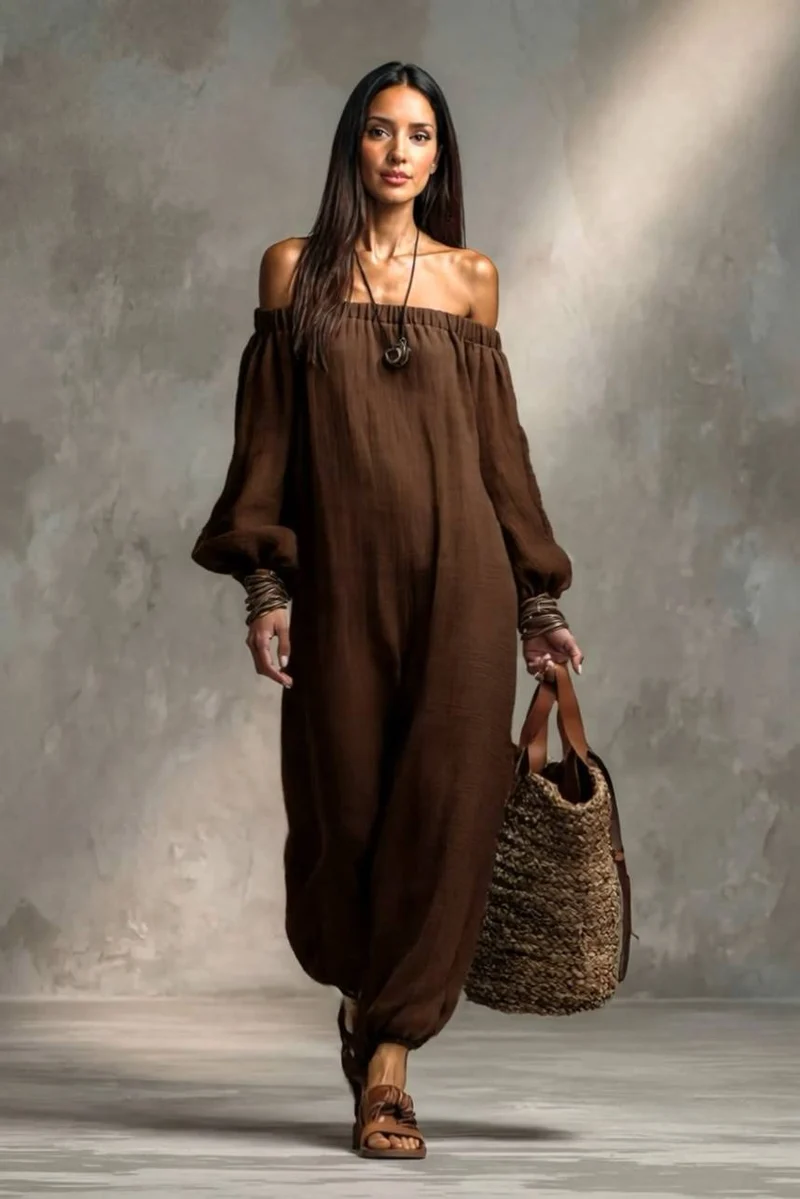 Vacation-Style Off-Shoulder Jumpsuit