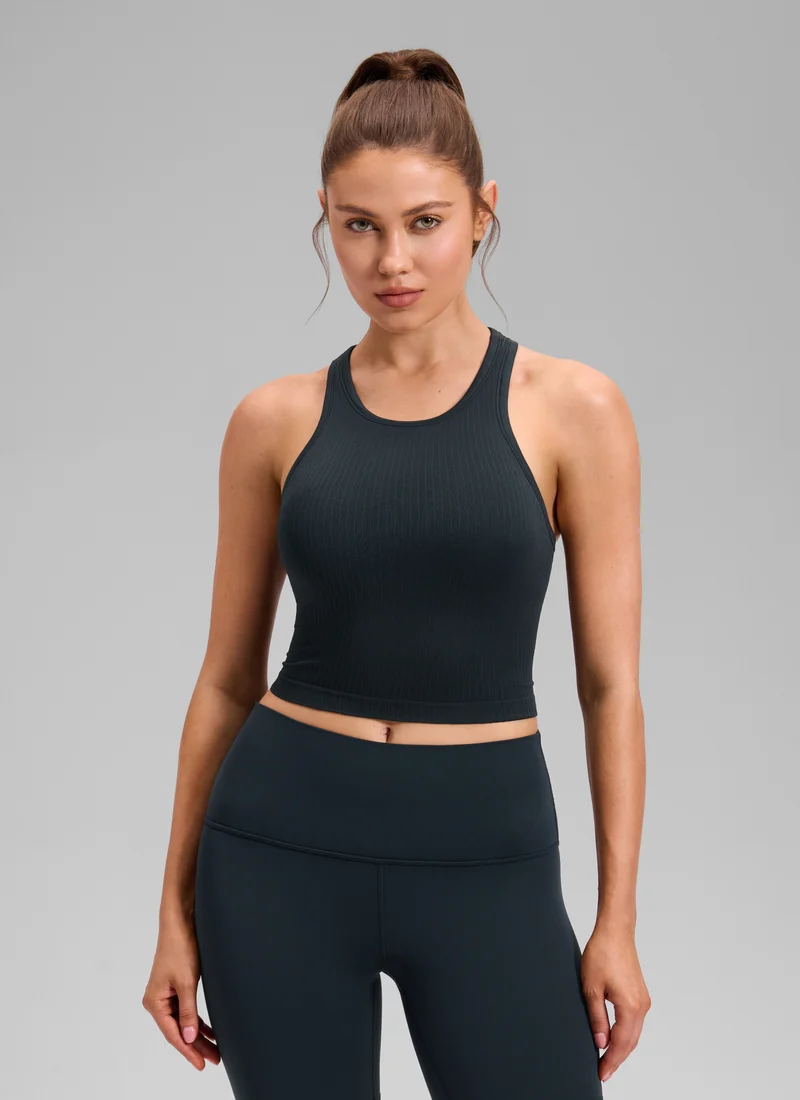 Seamless Ribbed Racerback Crop Tank