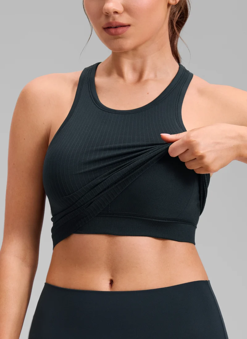 Seamless Ribbed Racerback Crop Tank
