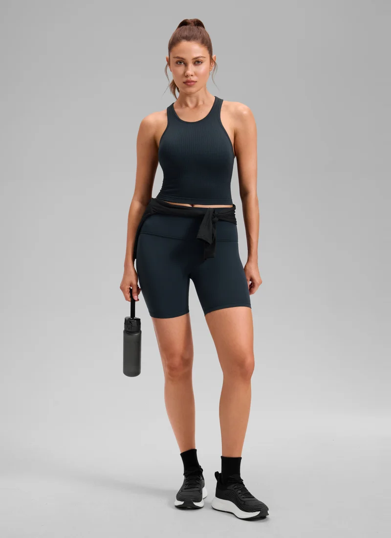Seamless Ribbed Racerback Crop Tank