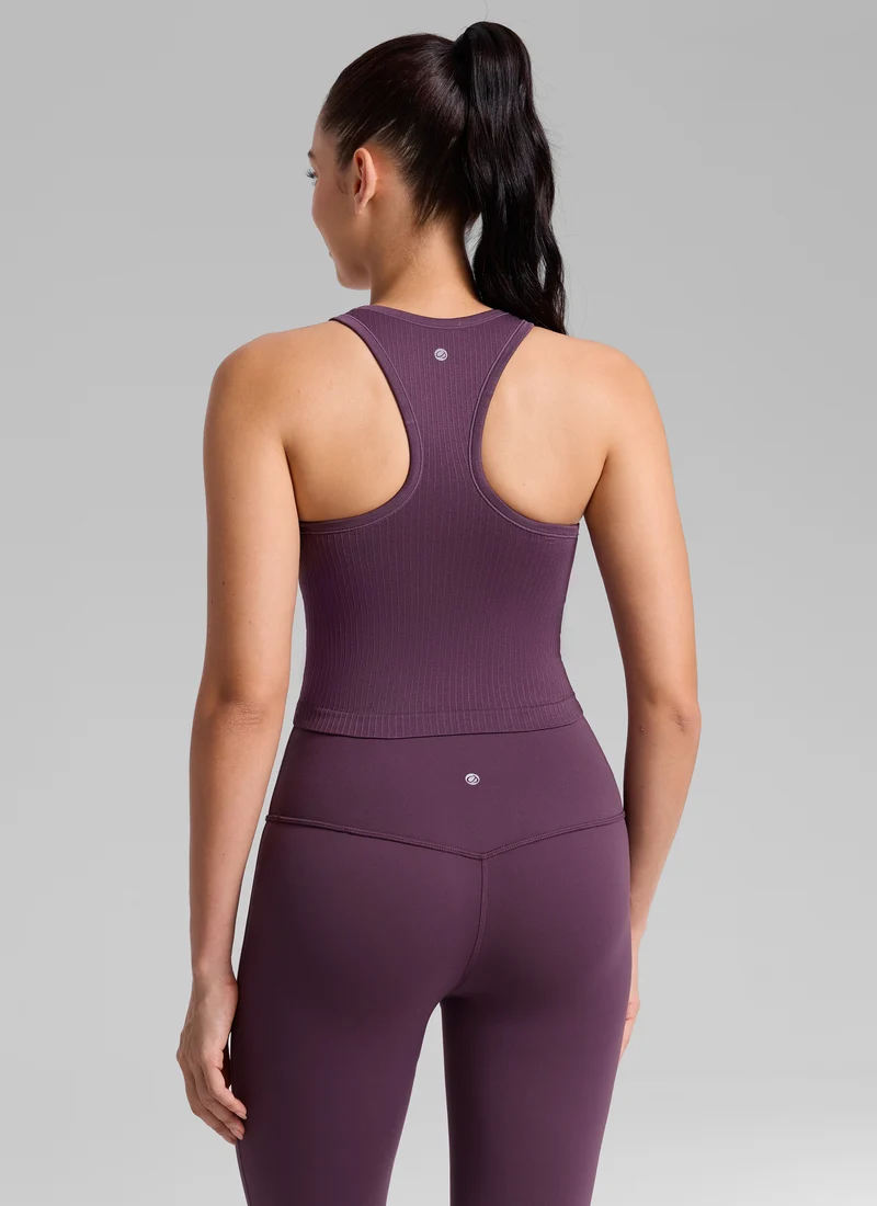 Seamless Ribbed Racerback Crop Tank