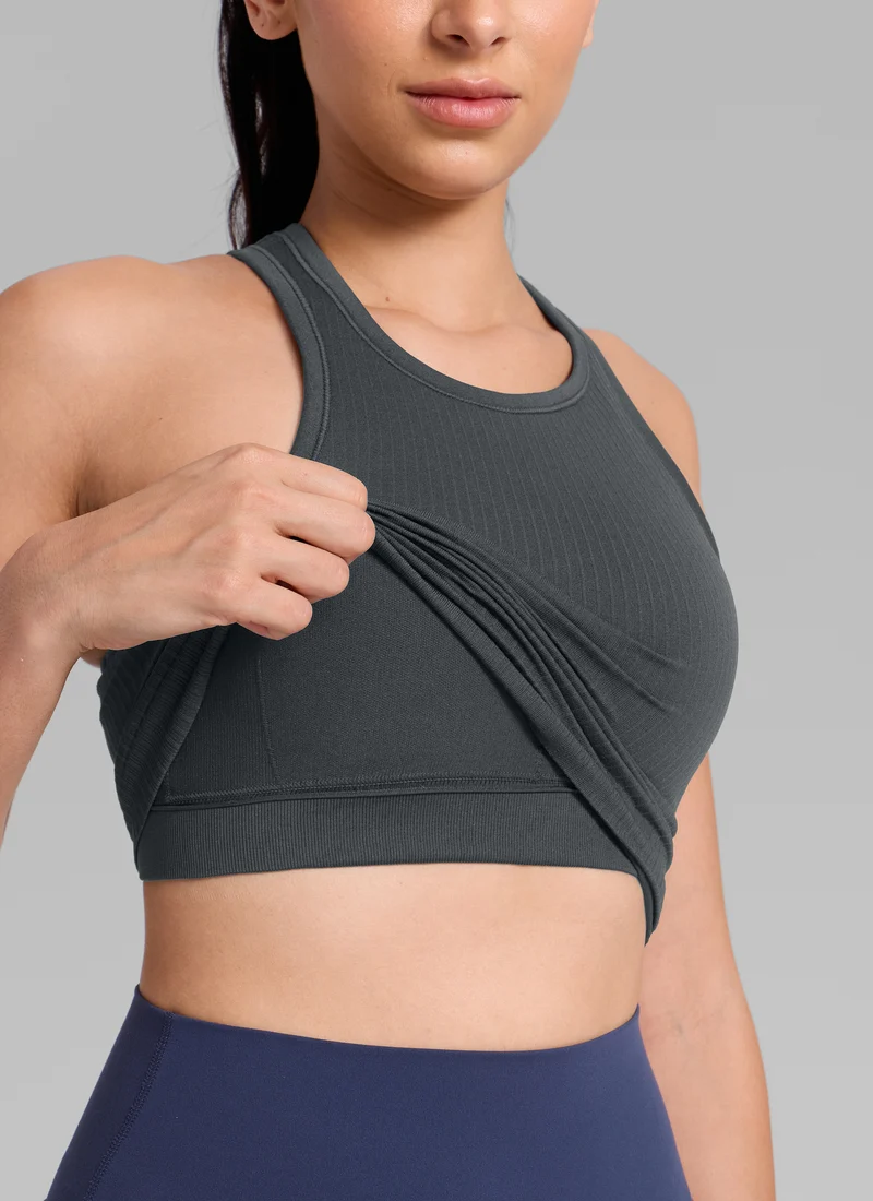 Seamless Ribbed Racerback Crop Tank