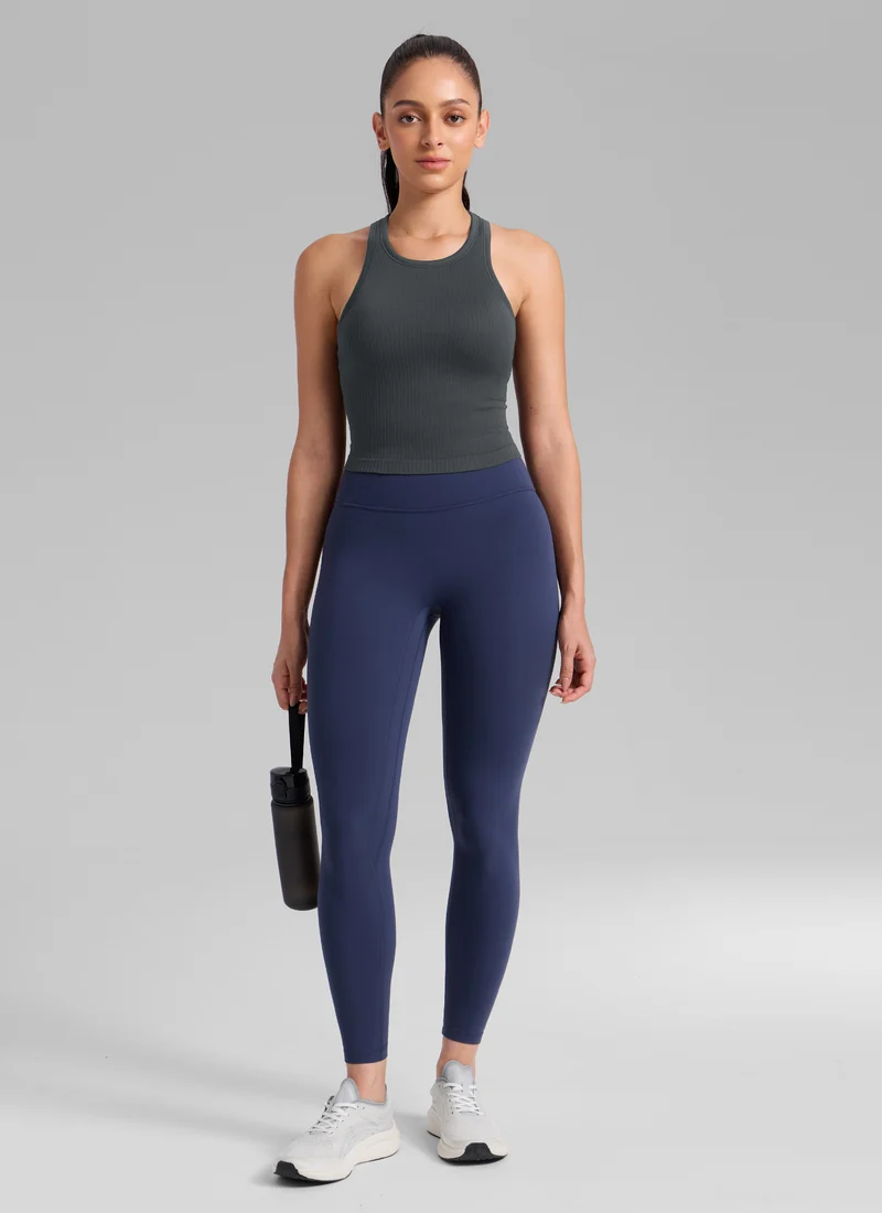 Seamless Ribbed Racerback Crop Tank