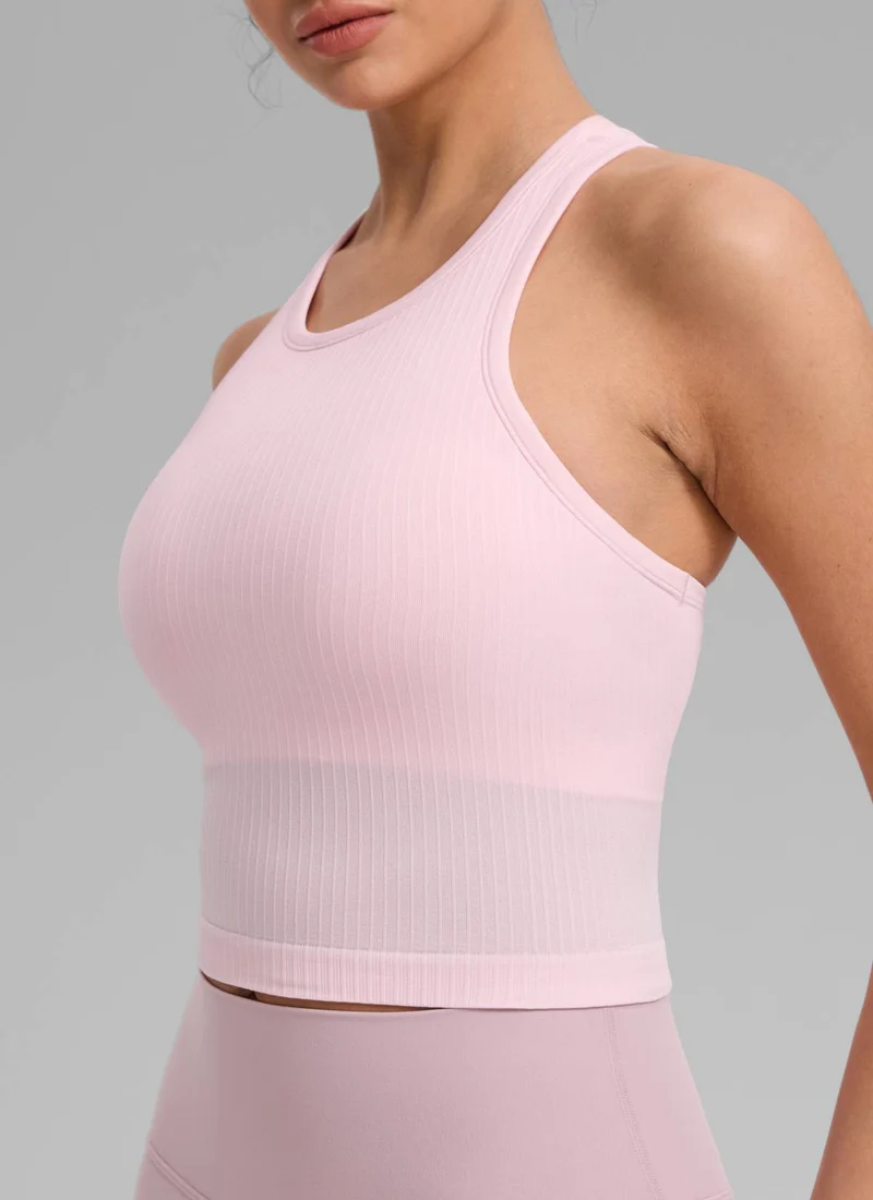 Seamless Ribbed Racerback Crop Tank