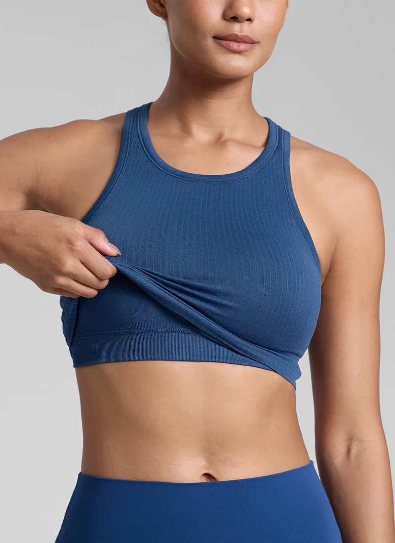 Seamless Ribbed Racerback Crop Tank