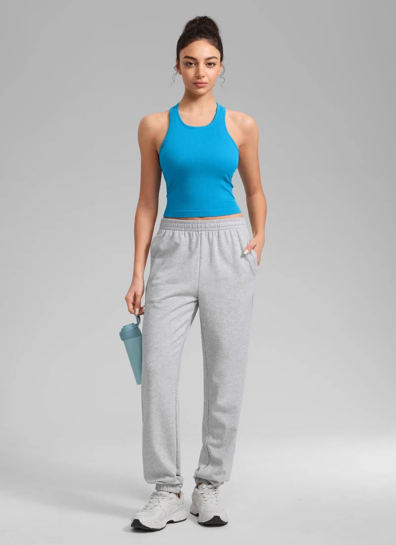 Seamless Ribbed Racerback Crop Tank