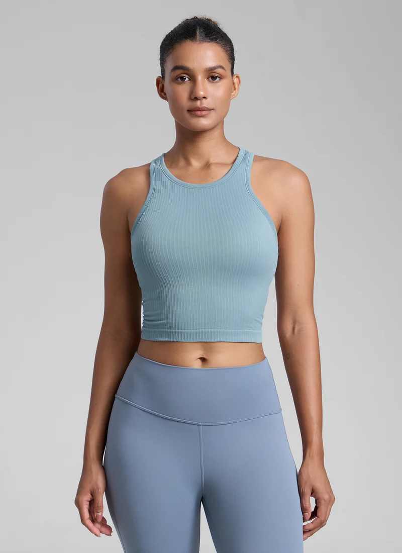 Seamless Ribbed Racerback Crop Tank