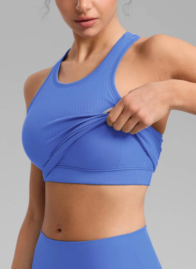 Seamless Ribbed Racerback Crop Tank