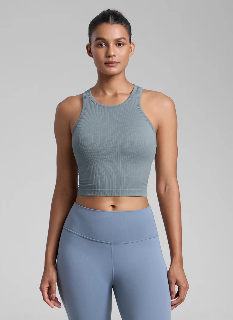 Seamless Ribbed Racerback Crop Tank