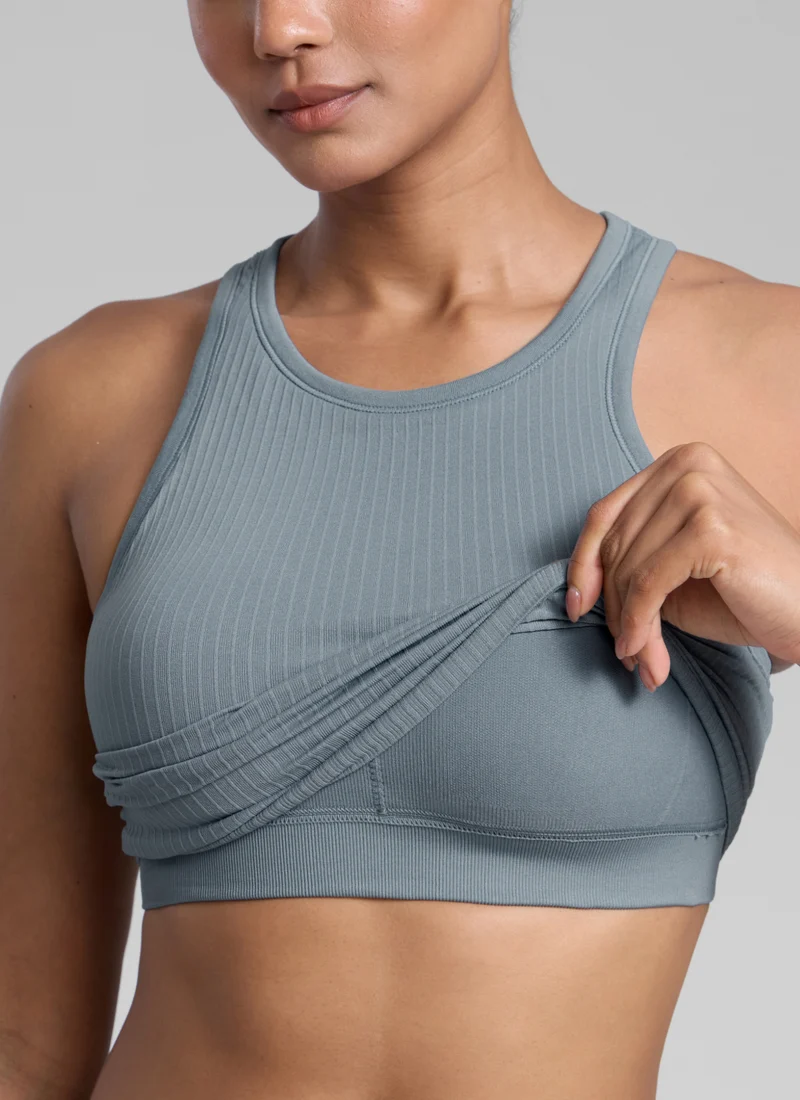 Seamless Ribbed Racerback Crop Tank