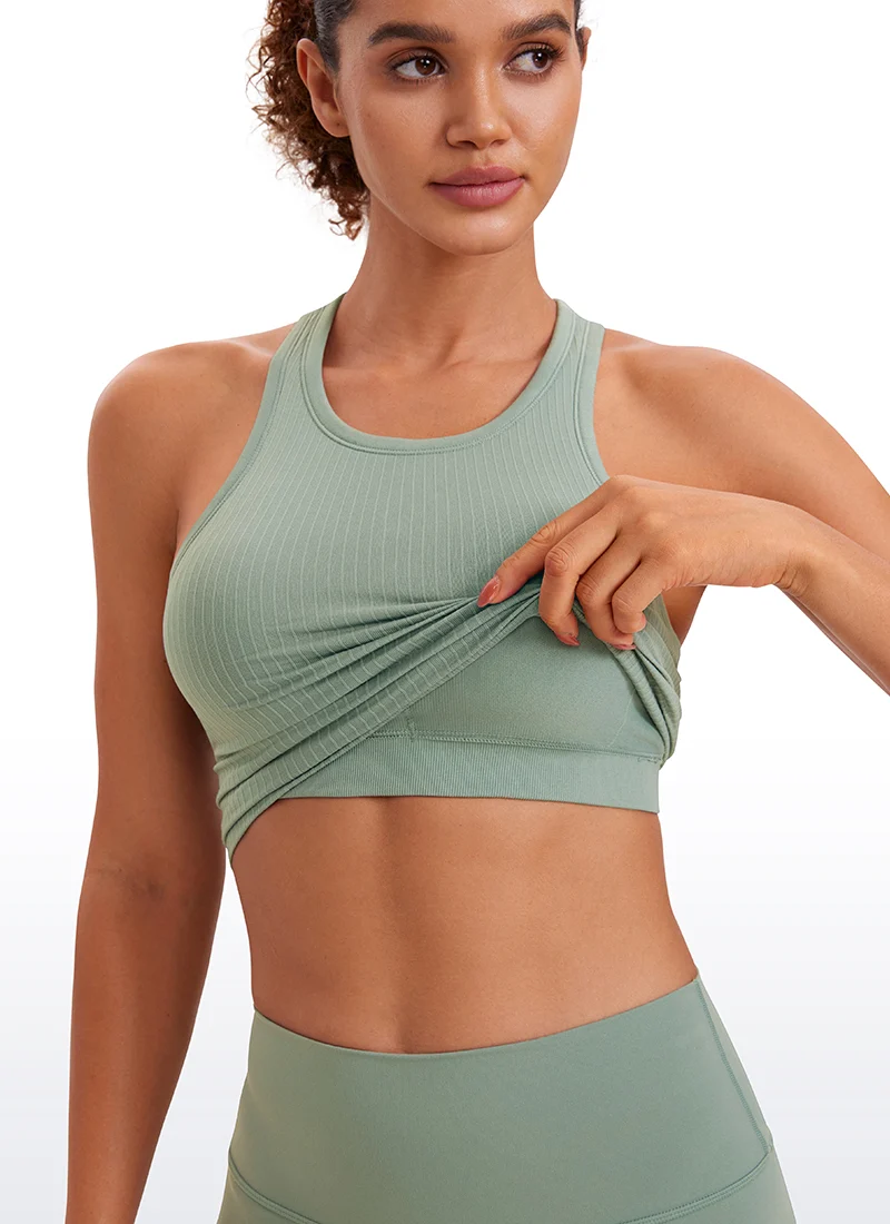 Seamless Ribbed Racerback Crop Tank