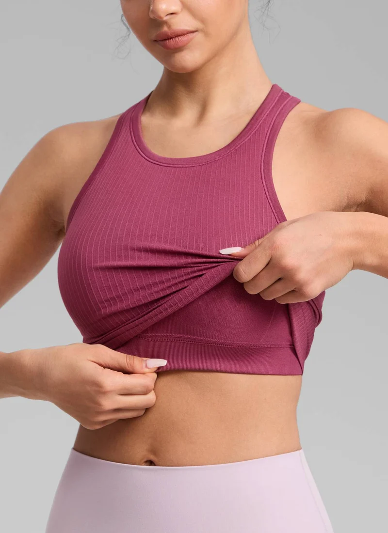 Seamless Ribbed Racerback Crop Tank