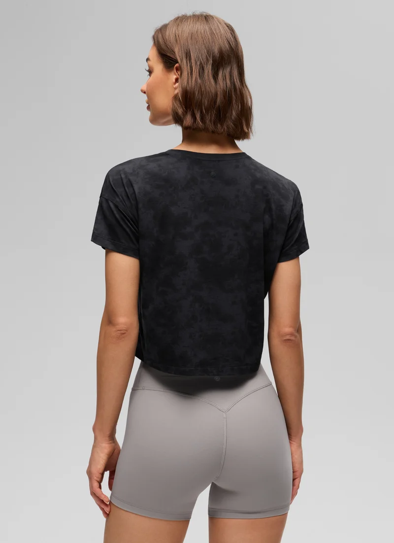 Pima Cotton Crew Neck Cropped Short Sleeve